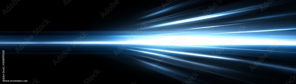 Poster an abstract digital illustration featuring vibrant luminous light streaks gracefully flowing across 