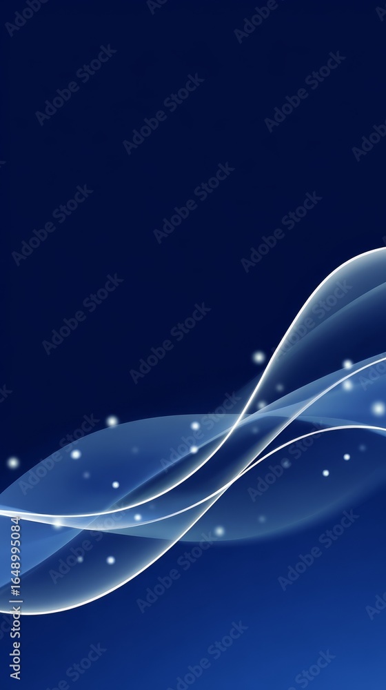 Aufkleber serene abstract digital background illustrating a graceful wave of luminous light particles flowing 