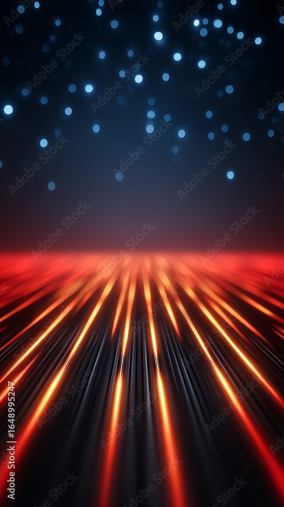 Poster abstract cinematic background with atmospheric red and blue neon lights glowing in the dark creating