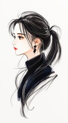 woman with long hair