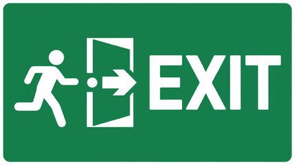 emergency exit sign on a door