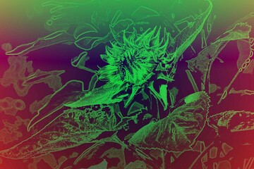 Abstraktes dynamisches futuristisches digitales Kunstwerk ohne Mithilfe von "KI " am PC selbst erstellt	
