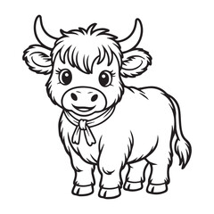 Baby Cow with Scarf Illustration