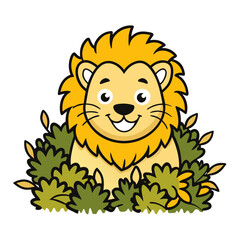 lion cartoon isolated on white
