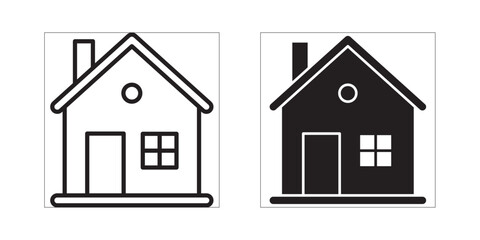 Home house icon. Home page in circle icon. Simple home round shape button for website and apps. 