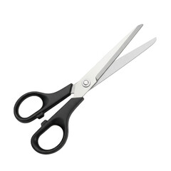 Illustration of scissors with black handles isolated on transparent background
