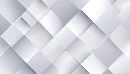 Abstract geometric pattern of overlapping squares in light gray and white