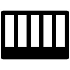 Wall mounted heater. Outlined stroke vector icon with black-filled details.