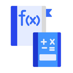 Obraz premium Vector illustration of mathematics and algebra textbooks icon. A symbol of education, learning, and school subjects like calculus and arithmetic.