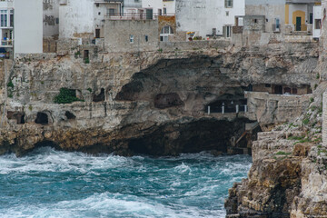 Grotta Palazzese – Cliffside Cave Restaurant Overlooking Adriatic Sea, Polignano a Mare, Apulia,...