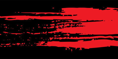 Black and yellow brush stroke pattern car sticker abstract banner sporty lines black red color combination grunge brush pattern motorsport racing design.