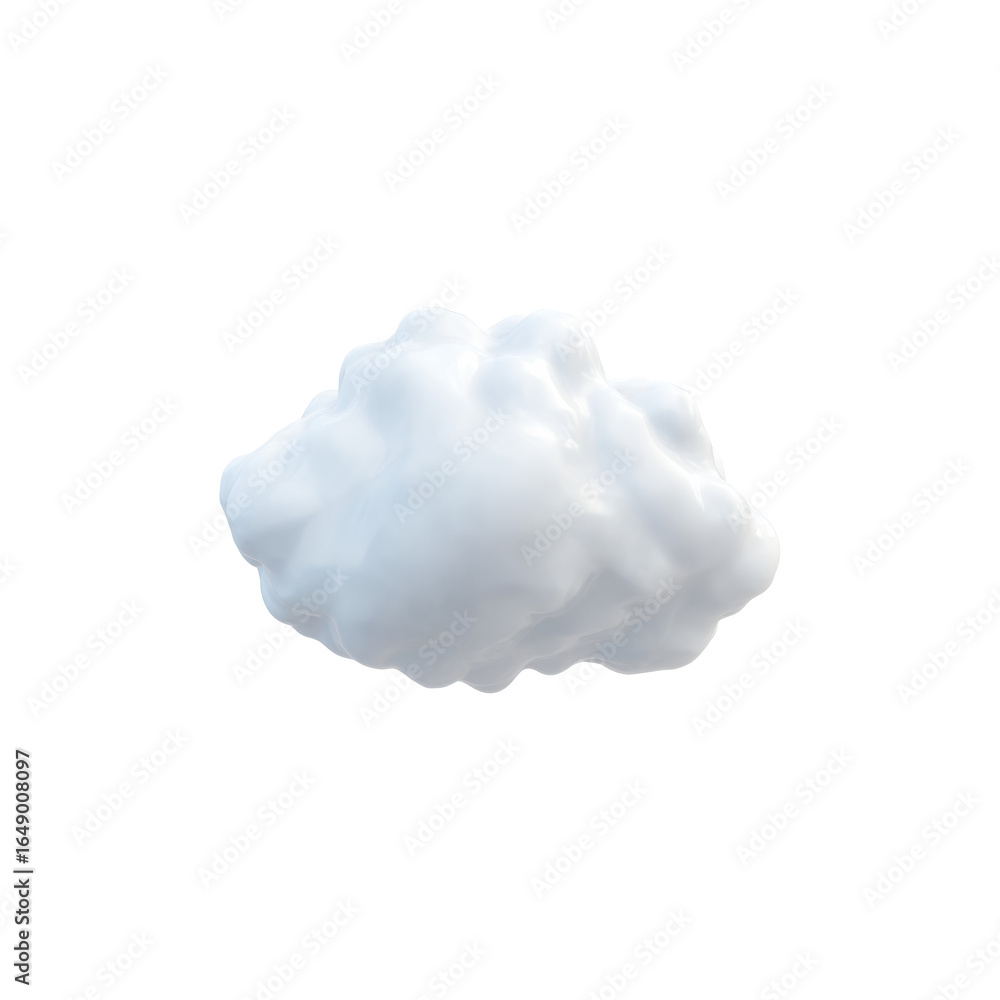 Poster 3d cloud. symbol of cloud computing and data storage isolated on transparent background