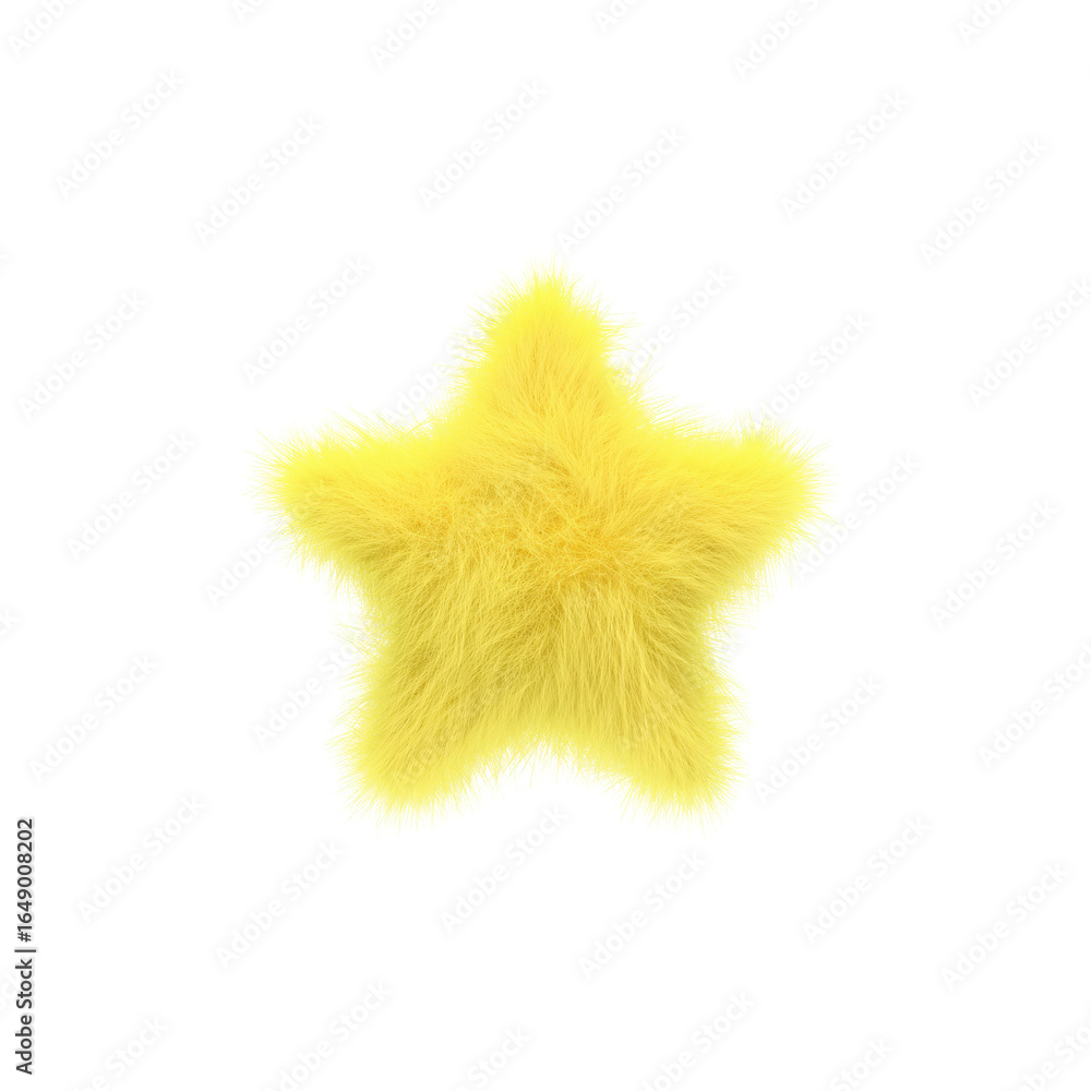 Aufkleber fluffy yellow star. soft and playful design element for creative projects isolated on transparent ba