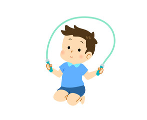 なわとびをする男の子のイラスト
