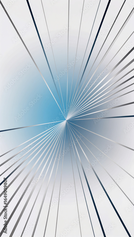 Poster dynamic burst of lines radiating from a central point in cool hues