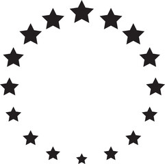 star circle round frame icon in flat and line. isolated on transparent background. Element design collection label and logo