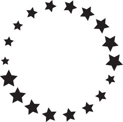 star circle round frame icon in flat and line. isolated on transparent background. Element design collection label and logo