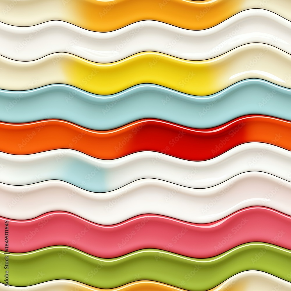 Aufkleber colorful wavy lines seamless pattern with modern abstract design and decorative element