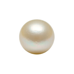 A creamy white, porcelain-like non-nacreous sea pearl, smooth with subtle luster and intricate details, 3/4 view on a transparent background, concept of natural perfection