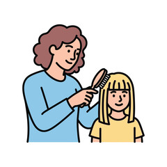 Mother Brushing Daughter's Hair A Sweet Moment of Care and Connection