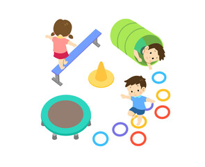 サーキットをする子どもたち