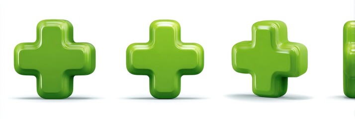Three dimensional green plus signs (1)