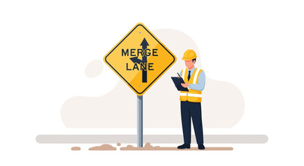 Merge Lane Roadwork Supervision For Safe Traffic Management and Construction Planning
