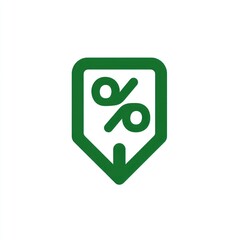 Green shield-shaped icon with a downward-pointing price tag and a percentage symbol