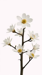 Obraz premium Ok Isolated magnolia tree in white background focus on little gem variety