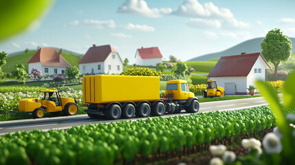 rural landscape with farm