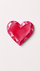 Obraz premium Ok Heart-shaped gem depicted in watercolor style