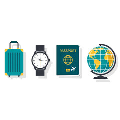 Flat Travel Icons Set