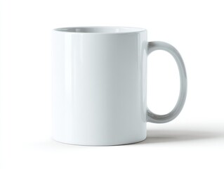 Plain white mug, front view