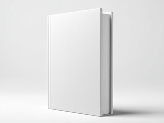 Blank white book, upright, studio shot