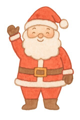 Fototapeta premium Friendly Santa Claus Watercolor Illustration Isolated PNG