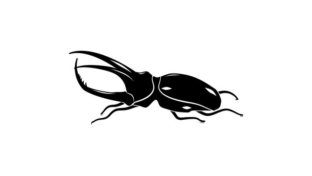 Atlas bug symbol, black isolated silhouette