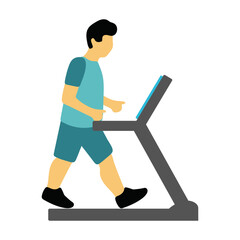 Man Walking on Treadmill Illustration