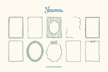 Minimalist hand drawn vector frames collection