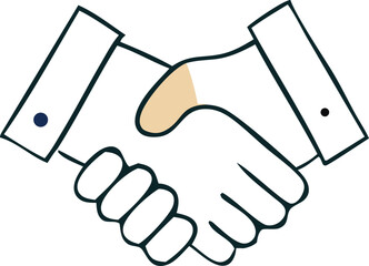 Symbolic illustration of two hands shaking firmly representing agreement partnership and successful business deal completion