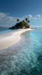 Serene Escape: Exploring a Tranquil Deserted Island Beach for Ultimate Relaxation and Solitude Amidst Pristine Natural Beauty
