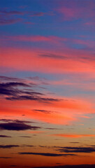 Colorful sunset painting the sky with vibrant hues at twilight