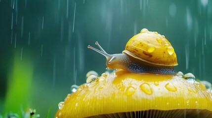 A Snail's Journey Under the Rain: A Macro Photography Masterpiece