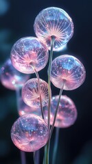 Enchanted Dandelions: A Dreamlike Vision of Glowing Seed Heads