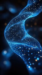 Abstract Blue Nebula: Celestial Sparkles and Cosmic Dance