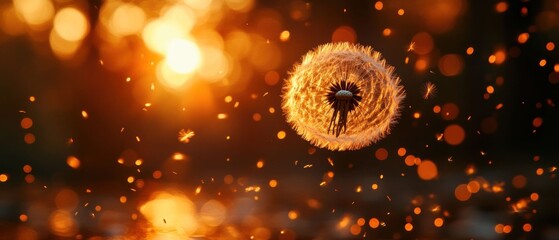 Sunset Dandelion Wishes: A Golden Hour Bloom