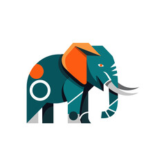 Modern Abstract Elephant Icon