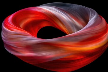 Abstract Swirling Vortex of Red, White, and Gray Hues