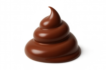 Velvety chocolate cream swirling into elegant peak, floating against transparent background for seamless graphic design integration