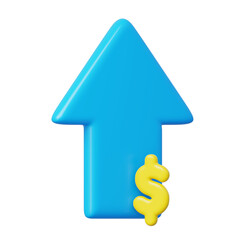 3d up arrow and dollar sign a symbol of financial growth and progress