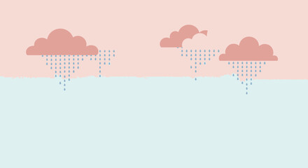 Pastel Rainy Clouds Background With a Muted Color Scheme Creates Serene Feeling